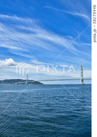 兵庫 青空と明石海峡大橋 兵庫 青空と明石海峡大橋 38270446
