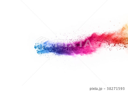 Colorful powder explosion on white background. 38271593