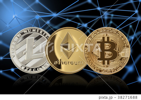 仮想通貨/イーサリアム,ライトコイン,ビットコイン,とブロックチェーンイメージ 仮想通貨/イーサリアム,ライトコイン,ビットコイン,とブロックチェーンイメージ 38271688