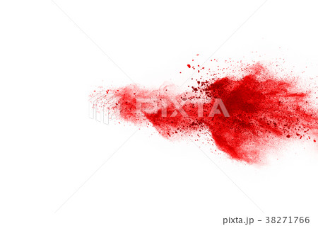red powder splatted on white background. 38271766