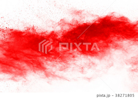 red powder splatted on white background. red powder splatted on white background. 38271805
