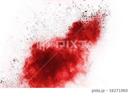 Red powder splatted on white background. Red powder splatted on white background. 38271960