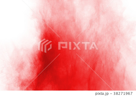 Red powder splatted on white background. 38271967