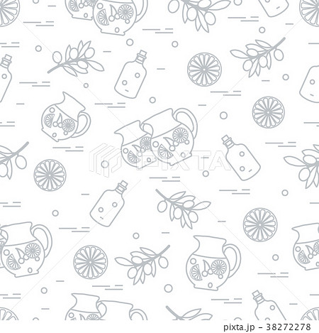 Cute seamless pattern with pitcher of sangria, Cute seamless pattern with pitcher of sangria, 38272278