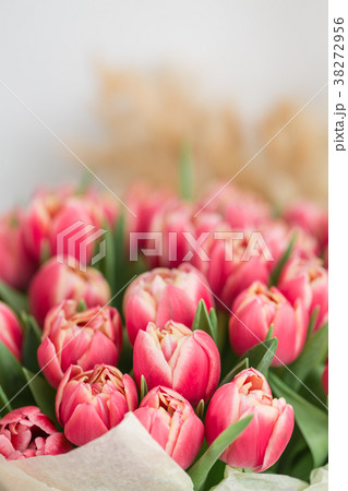 close-up. beautiful luxury bouquet of pink tulips 38272956