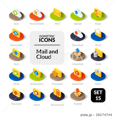 Color icons set in flat isometric illustration 38274744
