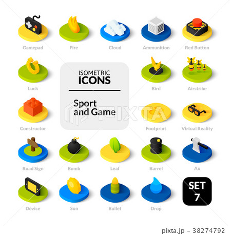 Color icons set in flat isometric illustration 38274792