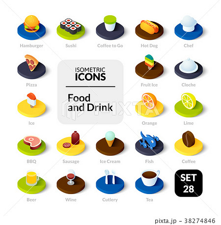 Color icons set in flat isometric illustration 38274846