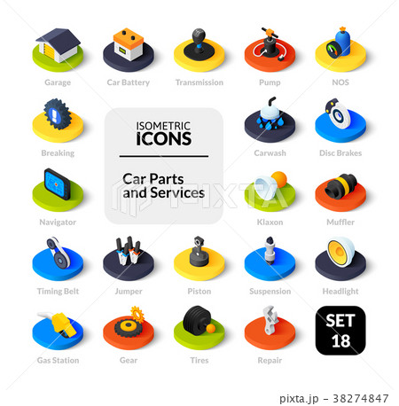Color icons set in flat isometric illustration 38274847