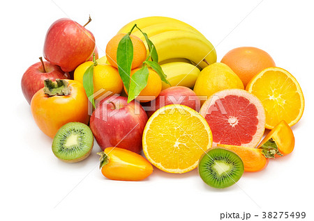 Set of fruits isolated on white background. Set of fruits isolated on white background. 38275499