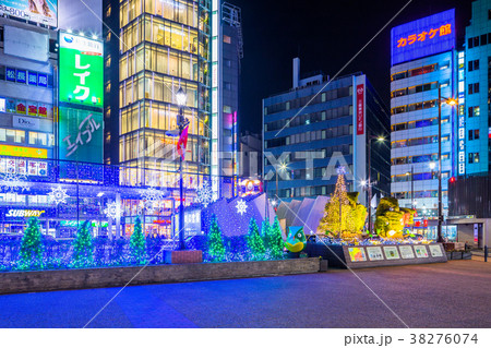 東京 池袋駅 西口駅前の夜景 東京 池袋駅 西口駅前の夜景 38276074