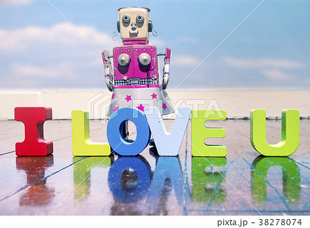 I LOVE U with wooden letters I LOVE U with wooden letters 38278074