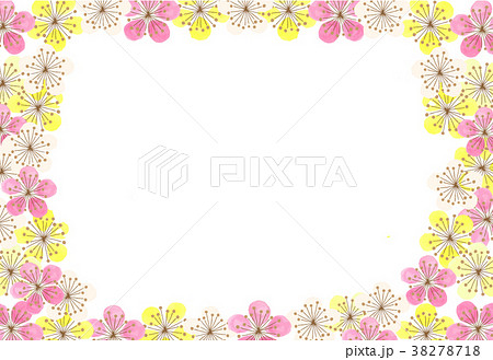 花のフレーム 長方形 のイラスト素材 38278718 Pixta