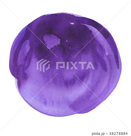 Round watercolor stain. Ultra violet, purple color 38278884