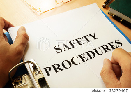 Safety procedures in folder. Work Safety concept. 38279467