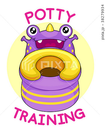Potty Training Monster Mascot Illustration 38279934