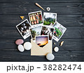 Holiday resort memories: photos, stones. Flat lay 38282474