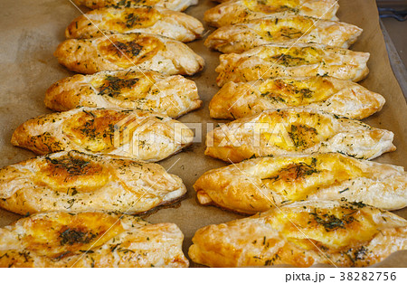Puff pastry with cheese Puff pastry with cheese 38282756