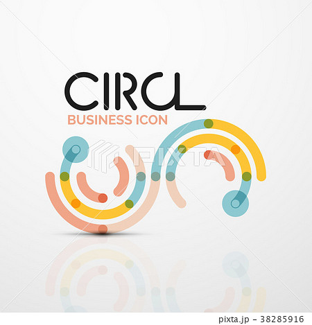 Abstract swirl lines symbol, circle logo icon 38285916