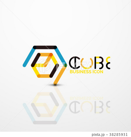 Cube idea concept logo, line Cube idea concept logo, line 38285931