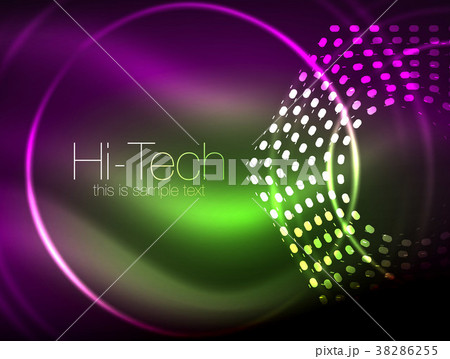 Glowing neon dotted shape abstract background 38286255