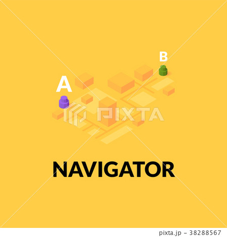 GPS navigator street map with flat isometric GPS navigator street map with flat isometric 38288567