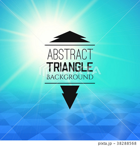 Abstract cyan sunset with blue triangle field 38288568