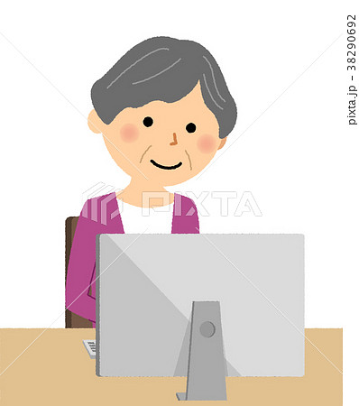 シニア女性　おばあちゃん　PC 38290692