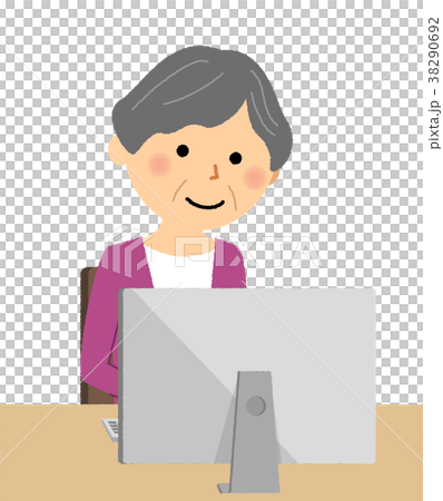 シニア女性　おばあちゃん　PC 38290692