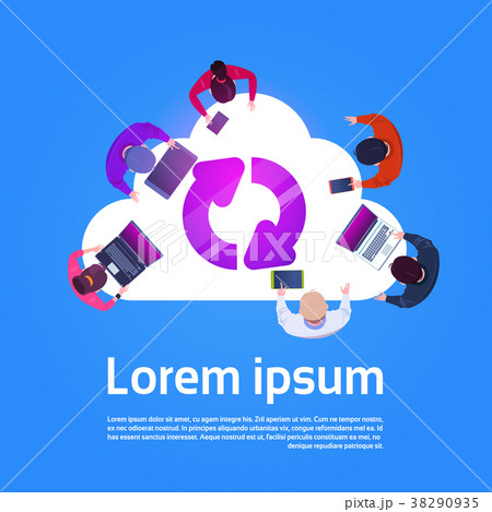 Cloud Computing Concept Top View Of Group Of Cloud Computing Concept Top View Of Group Of 38290935