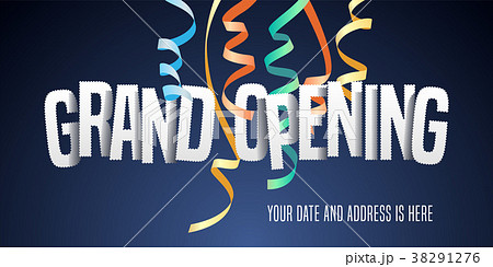 Grand opening vector background with paper letters Grand opening vector background with paper letters 38291276