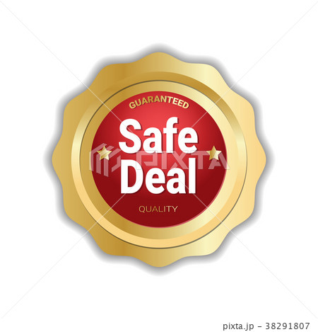 Safe Deal Sticker Golden Medal Icon Badge Isolated 38291807
