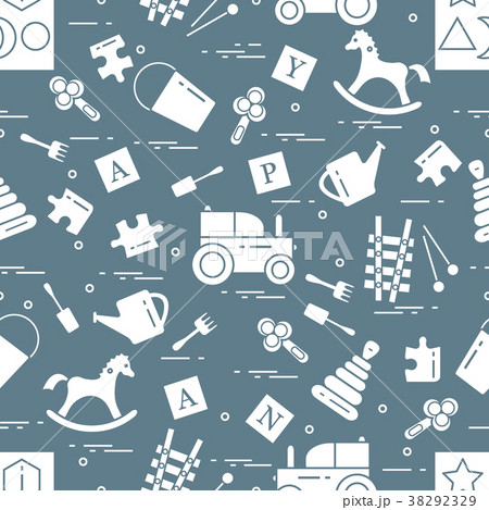 Cute seamless pattern with variety of children's Cute seamless pattern with variety of children's 38292329