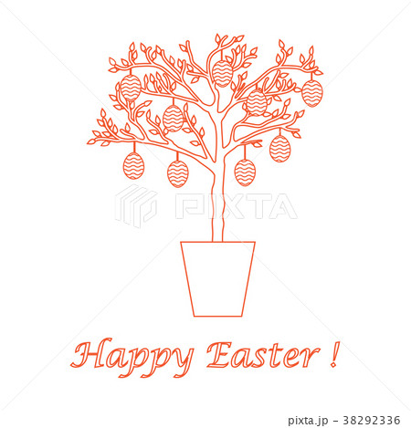 Easter eggs decorated tree Easter eggs decorated tree 38292336