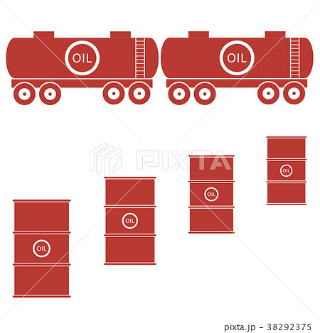 Stylized icon of the tanks and barrels with oil 38292375