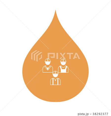 Stylized icon of the three silhouette of oil 38292377