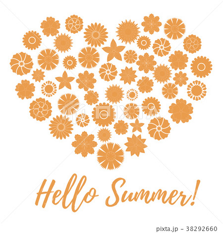 colorful flowers laid out in the shape of a heart 38292660
