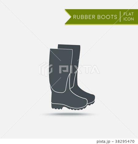 Rubber boots icon. Waterproof shoes. Flat.  38295470