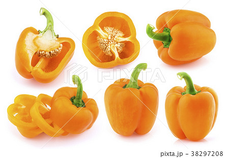Sweet orange pepper isolated on white background 38297208