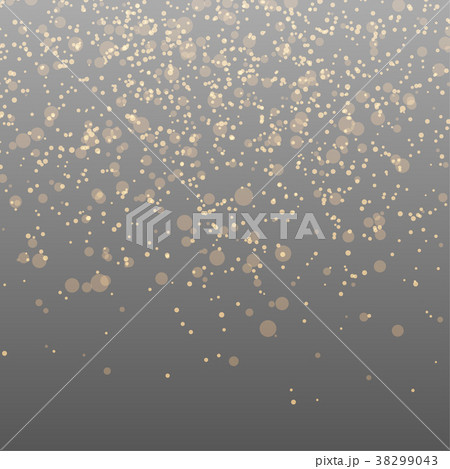 Falling golden transparent confetti over dark 38299043