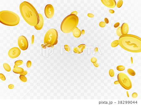 Flying realistic money coins - jackpot prize win 38299044