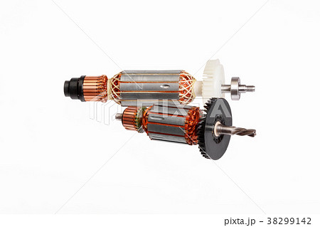 Two electric motors isolated on white background 38299142