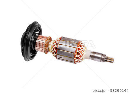 Electric motor rotor isolated white background 38299144