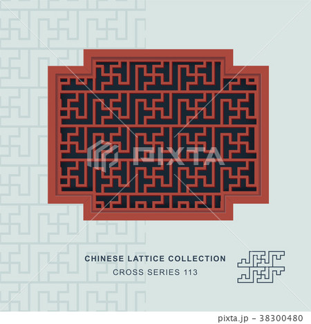 Chinese window tracery retro geometry frame Chinese window tracery retro geometry frame 38300480