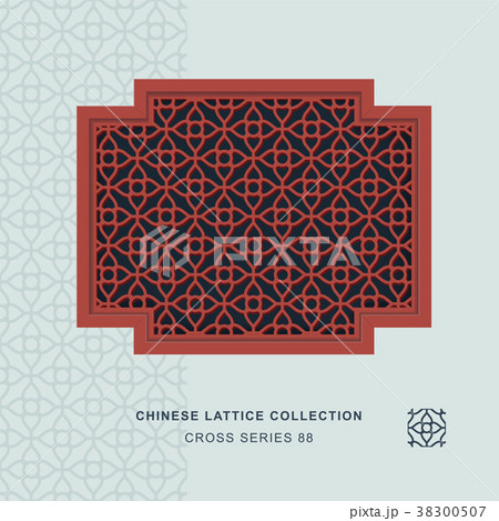 Chinese window tracery retro geometry frame 38300507
