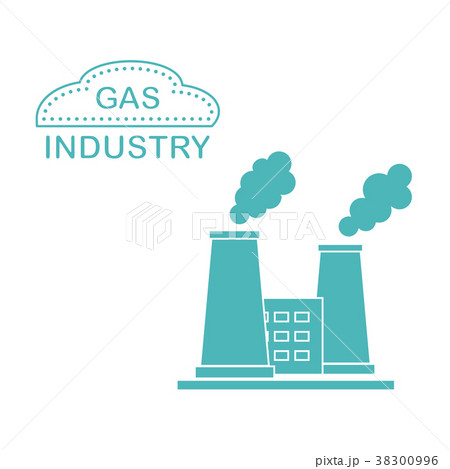Gas processing plant with smoking chimneys 38300996