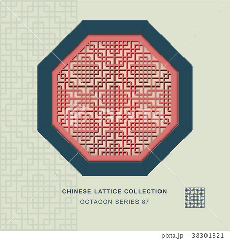 Chinese window tracery retro geometry frame Chinese window tracery retro geometry frame 38301321