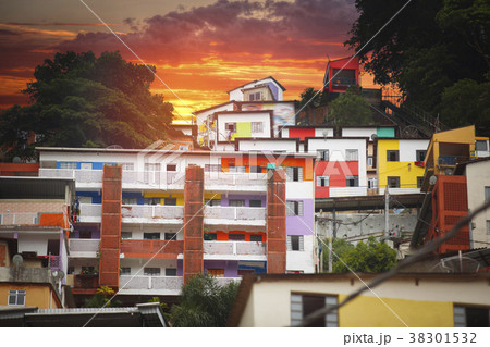 Rio de Janeiro downtown and favela Rio de Janeiro downtown and favela 38301532