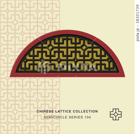 Chinese window tracery retro geometry frame 38301739