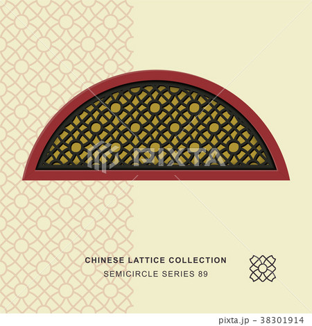 Chinese window tracery retro geometry frame 38301914
